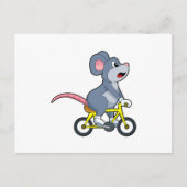 Muis met fiets briefkaart (Voorkant)