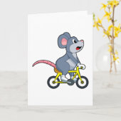 Muis met fiets kaart (Gele Bloem)