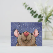 Muis met hart neus briefkaart (Staand voorkant)