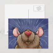 Muis met hart neus briefkaart (Voorkant / Achterkant)