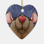 Muis met hartje kerstornament keramisch ornament (Rechts)