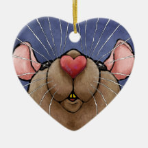 Muis met hartje kerstornament