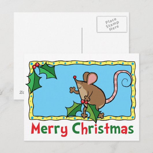 Muis met heilige muis briefkaart (Voorkant / Achterkant)