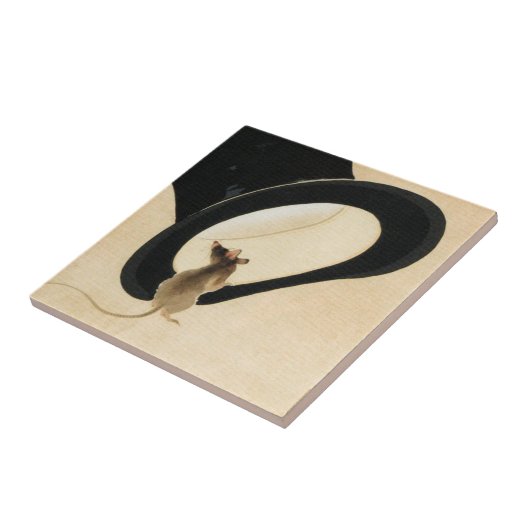 Muis met hoogste hak Chinees ratjaar dierentuin Bi Tegeltje (Zijkant)