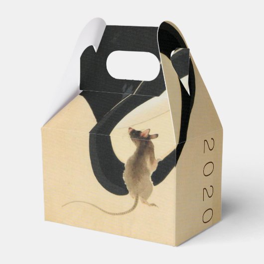 Muis met hoogste hak Chinees ratjaar dierentuin ve Bedankdoosjes (Achterkant)