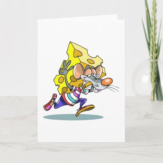Muis met kaasdragende Wenskaarten Kaart