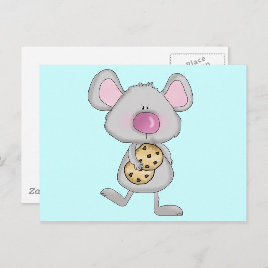 Muis met koekjes en overhemden briefkaart (Voorkant / Achterkant)