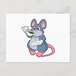 Muis met koffiekopje briefkaart