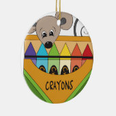 muis met krayons keramisch ornament (Rechts)