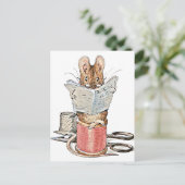 Muis met leerling op pool van thread briefkaart (Staand voorkant)