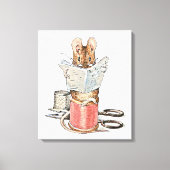 Muis met leerling op pool van thread canvas afdruk (Voorkant)