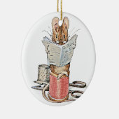 Muis met leerling op pool van thread keramisch ornament (Rechts)