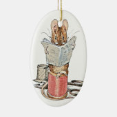 Muis met leerling op pool van thread keramisch ornament (Rechts)