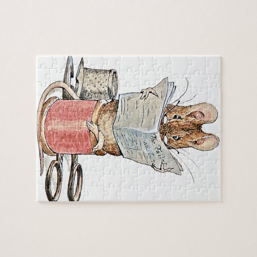 Muis met leerling op pool van thread legpuzzel (Horizontaal)