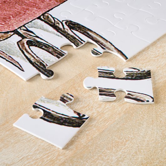 Muis met leerling op pool van thread legpuzzel (Zijkant)