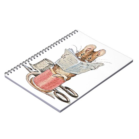 Muis met leerling op pool van thread notitieboek (Linkerzijde)