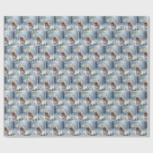 Muis met madeliefje in sneeuw cadeaupapier (Vlak)