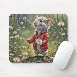 Muis met paardenbloem muismat