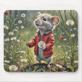 Muis met paardenbloem muismat