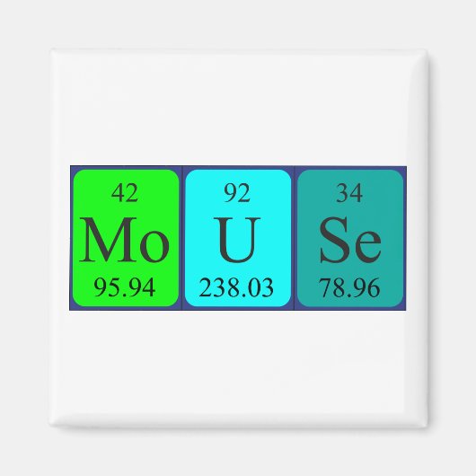 Muis met periodieke tabelnaam magneet (Voorkant)