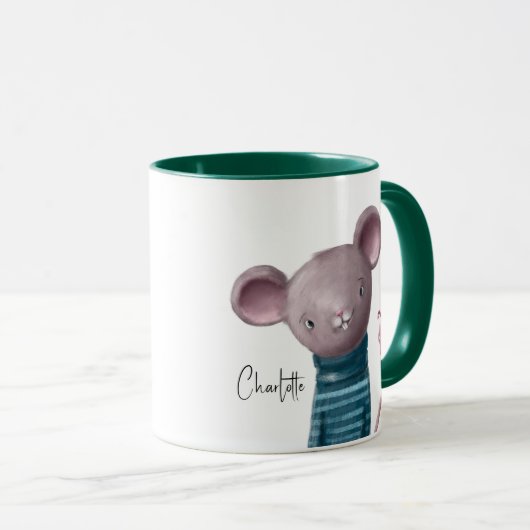 Muis met persoonlijke cadeaunaam mok (Voorkant rechts)