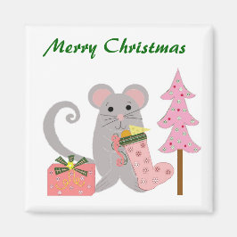 Muis met roze stop magneet