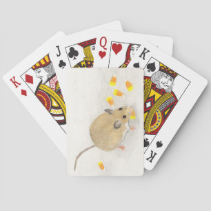 Muis met snoepgoed pokerkaarten