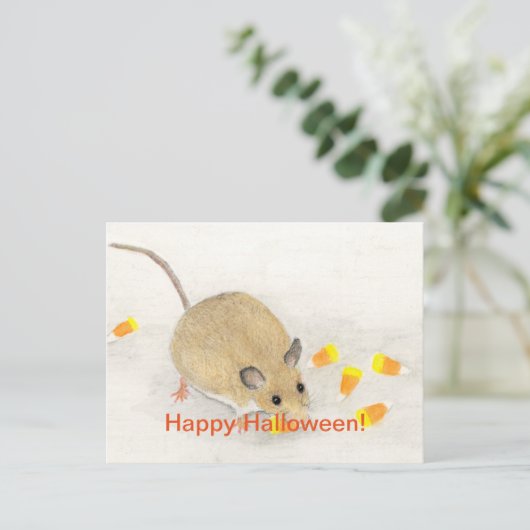 Muis met snoepkernen briefkaart (Staand voorkant)