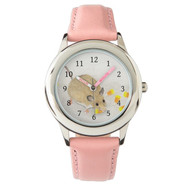 Muis met snoepkernen horloge (Voorkant)