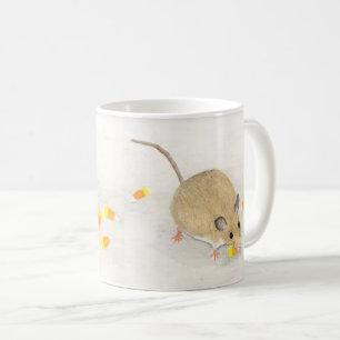 Muis met snoepkernen koffiemok