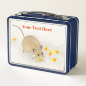 Muis met snoepkernen met metalen doos (Achterkant)