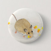 Muis met snoepkernen ronde button 5,7 cm (Voorkant)