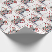 Muis met snoepriet hart cadeaupapier (Hoek)