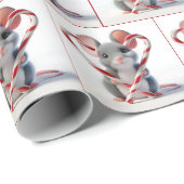 Muis met snoepriet hart cadeaupapier (Rol Hoek)