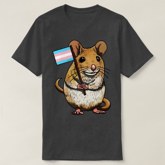 Muis met Trans vlag T-shirt (Design voorkant)