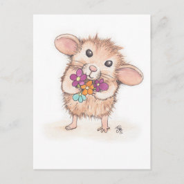 Muis met ventilator Bouquet Briefkaart