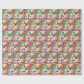 Muis met verjaardagsballonnen cadeaupapier (Vlak)