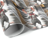Muis met vlinderdas cadeaupapier (Rol Hoek)