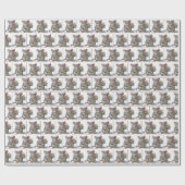 Muis met Wilflower boeket Cadeaupapier (Vlak)