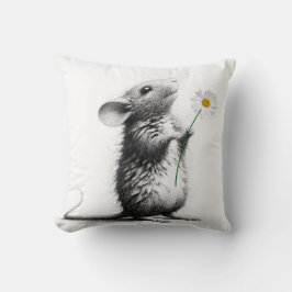 Muis met witte madeliefje kussen