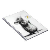 Muis met witte madeliefje notitieboek (Rechterzijde)