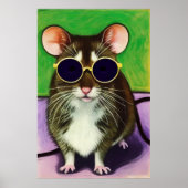 Muis met zonnebril | AI Art Poster (Voorkant)