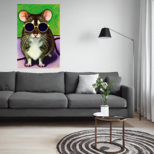 Muis met zonnebril   AI Art Poster