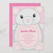 Muis Mice Birthday Party Pink Kaart (Voorkant / Achterkant)