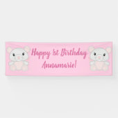 Muis Mice Birthday Party Pink Spandoek (Horizontaal)