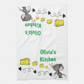 Muis Mice Cheese Hearts Kitchen Hand Towel Theedoek (Verticaal)
