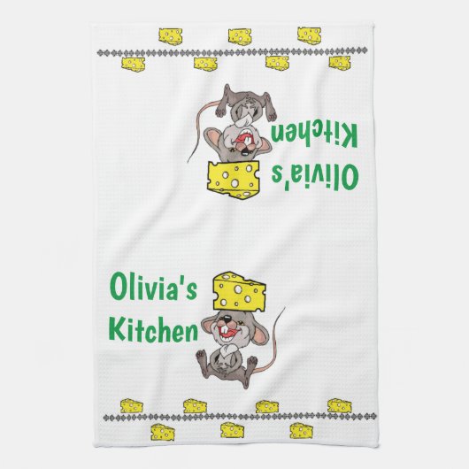 Muis Mice Cheese Kitchen Hand Towel Theedoek (Verticaal)