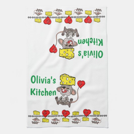 Muis Mice Cheese Kitchen Hand Towel Theedoek (Verticaal)