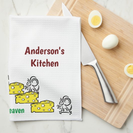 Muis Mice Cheese Kitchen Hand Towel Theedoek (Quarter Fold)