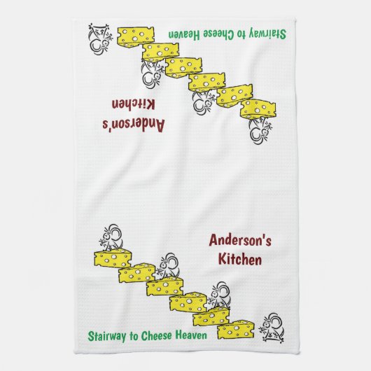 Muis Mice Cheese Kitchen Hand Towel Theedoek (Verticaal)